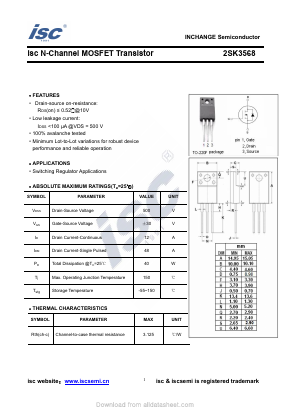 2SK3568 Datasheet PDF Inchange Semiconductor