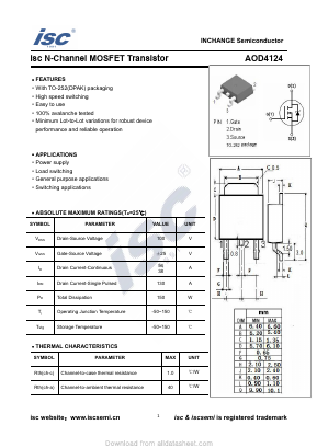 AOD4124 Datasheet PDF Inchange Semiconductor