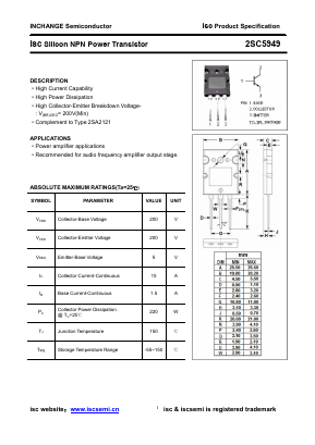 2SC5949 Datasheet PDF Inchange Semiconductor