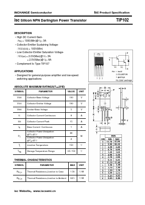 TIP102 Datasheet PDF Inchange Semiconductor