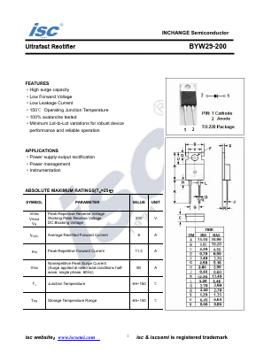BYW29-200 Datasheet PDF Inchange Semiconductor