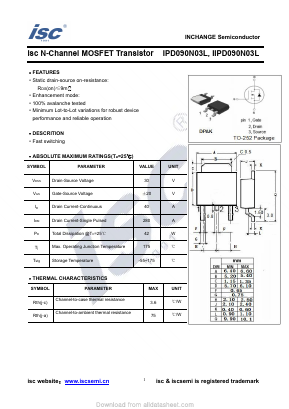 IIPD090N03L Datasheet PDF Inchange Semiconductor