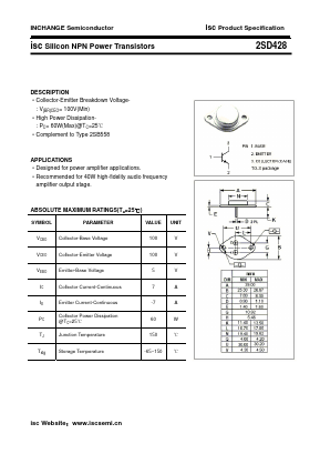 2SD428 Datasheet PDF Inchange Semiconductor
