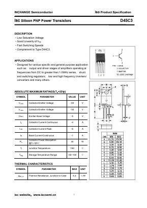 D45C3 Datasheet PDF Inchange Semiconductor