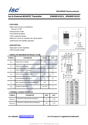 IIPA90R1K2C3 Datasheet PDF Inchange Semiconductor