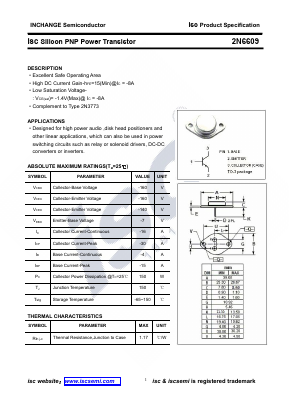 2N6609 Datasheet PDF Inchange Semiconductor