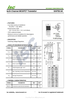 SIHFBC40 Datasheet PDF Inchange Semiconductor