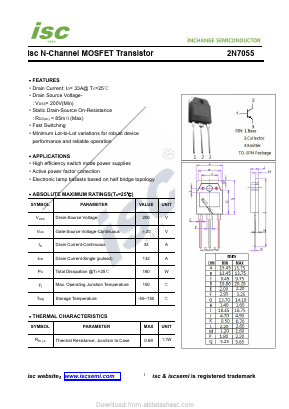 2N7055 Datasheet PDF Inchange Semiconductor
