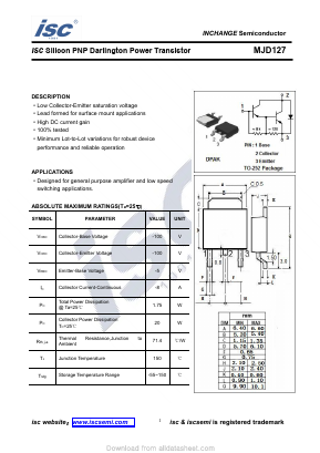 MJD127 Datasheet PDF Inchange Semiconductor
