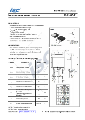 2SA1649-Z Datasheet PDF Inchange Semiconductor