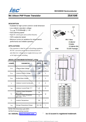 A1648 Datasheet PDF Inchange Semiconductor