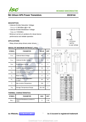 C6144 Datasheet PDF Inchange Semiconductor