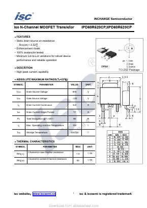 IPD60R520CP Datasheet PDF Inchange Semiconductor