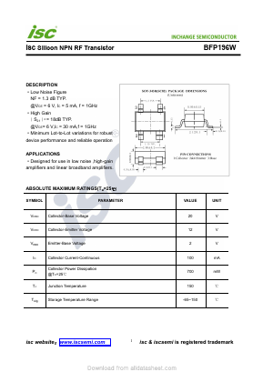 BFP196W Datasheet PDF Inchange Semiconductor