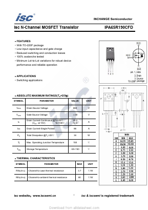 IPA65R190CFD Datasheet PDF Inchange Semiconductor