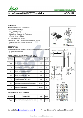 AOD4126 Datasheet PDF Inchange Semiconductor