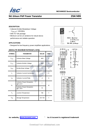 2SA1486 Datasheet PDF Inchange Semiconductor