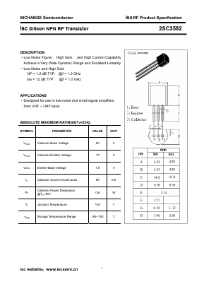 2SC3582 Datasheet PDF Inchange Semiconductor
