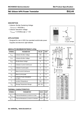 BUL44 Datasheet PDF Inchange Semiconductor