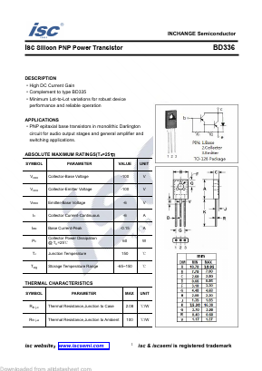 BD336 Datasheet PDF Inchange Semiconductor