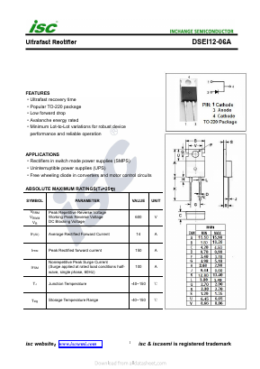 DSEI12-06A Datasheet PDF Inchange Semiconductor