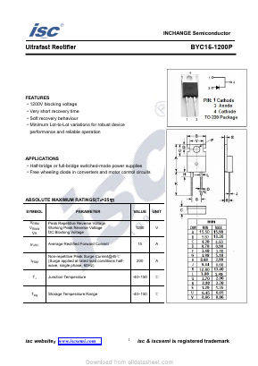 BYC15-1200P Datasheet PDF Inchange Semiconductor