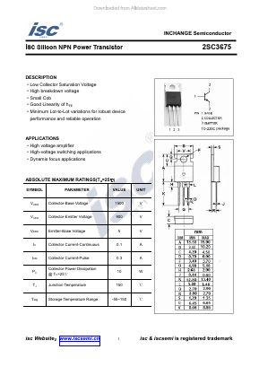 2SC3675 Datasheet PDF Inchange Semiconductor