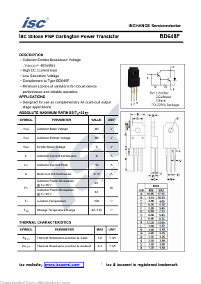 BD648F Datasheet PDF Inchange Semiconductor