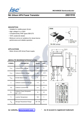 D1918 Datasheet PDF Inchange Semiconductor