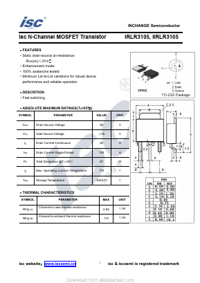 IRLR3105 Datasheet PDF Inchange Semiconductor