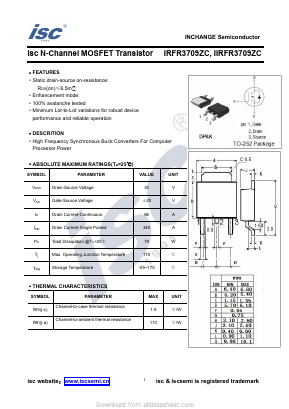 IRFR3709ZC Datasheet PDF Inchange Semiconductor