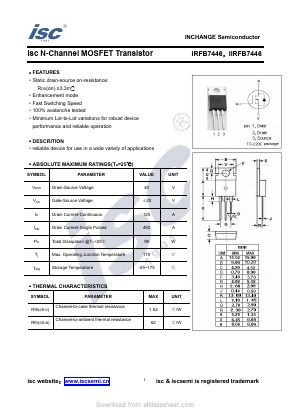 IRFB7446 Datasheet PDF Inchange Semiconductor