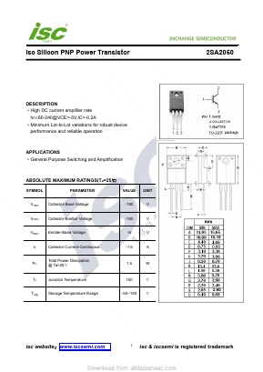 A2050 Datasheet PDF Inchange Semiconductor