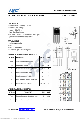 2SK1942-01 Datasheet PDF Inchange Semiconductor