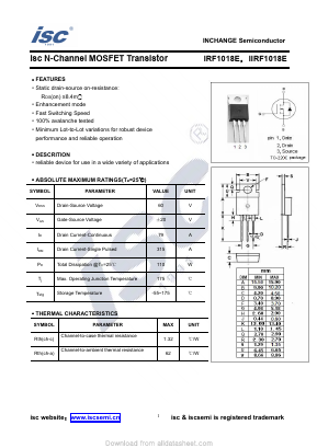 IRF1018E Datasheet PDF Inchange Semiconductor