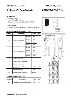 BD953F Datasheet PDF Inchange Semiconductor