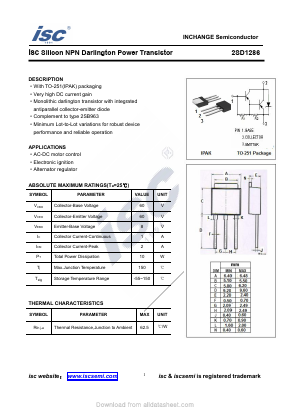 D1286 Datasheet PDF Inchange Semiconductor