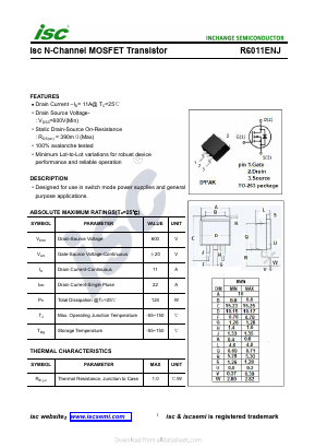 R6011ENJ Datasheet PDF Inchange Semiconductor