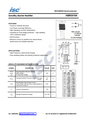 HBR30100 Datasheet PDF Inchange Semiconductor