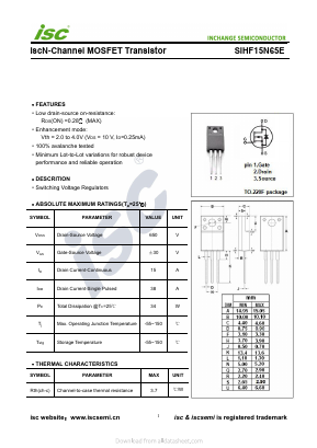 SIHF15N65E Datasheet PDF Inchange Semiconductor