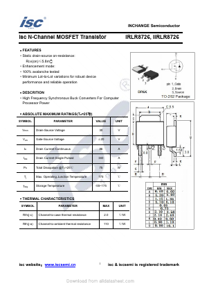 IIRLR8726 Datasheet PDF Inchange Semiconductor
