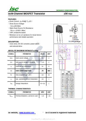 2SK1422 Datasheet PDF Inchange Semiconductor