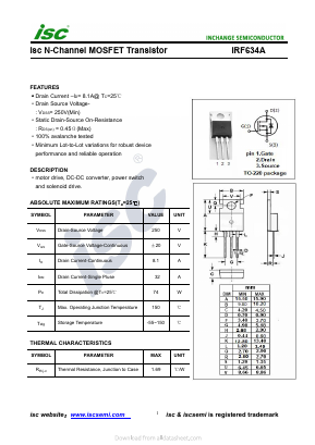 IRF634A Datasheet PDF Inchange Semiconductor