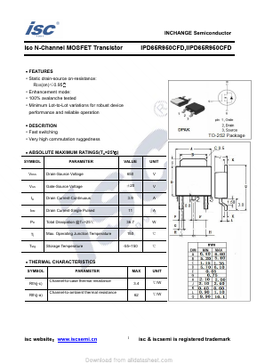 IIPD65R950CFD Datasheet PDF Inchange Semiconductor
