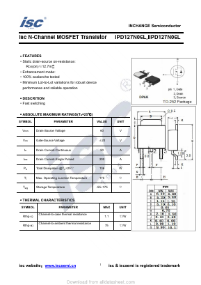 IIPD127N06L Datasheet PDF Inchange Semiconductor