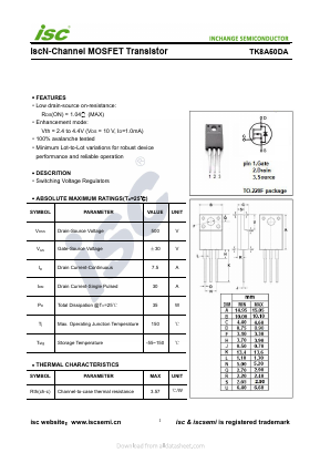 TK8A50DA Datasheet PDF Inchange Semiconductor