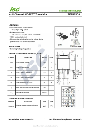 TK8P25DA Datasheet PDF Inchange Semiconductor