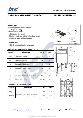 IRFR5410 Datasheet PDF Inchange Semiconductor