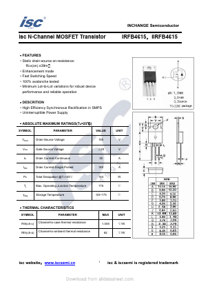 IIRFB4615 Datasheet PDF Inchange Semiconductor