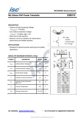 2SB519 Datasheet PDF Inchange Semiconductor